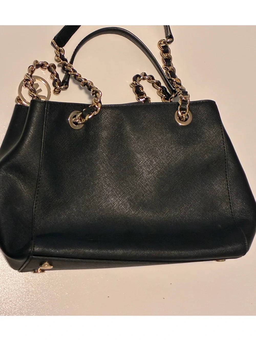 Michael Kors - Susannah Saffiano LG Black Leather Tote